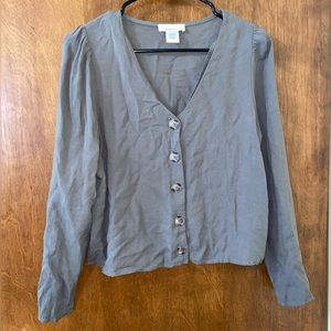 Long Sleeve Business Casual Blouse - SIZE S